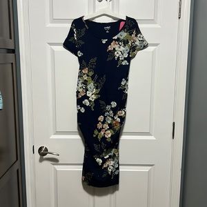 Isabel Maternity Spring/Summer Dress Size M Navy Floral